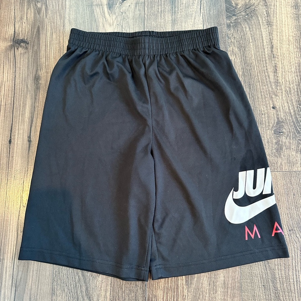 GUC Big Boy's Jumpman Jordan Basketball Shorts Black Red & White Logo, Size: XL